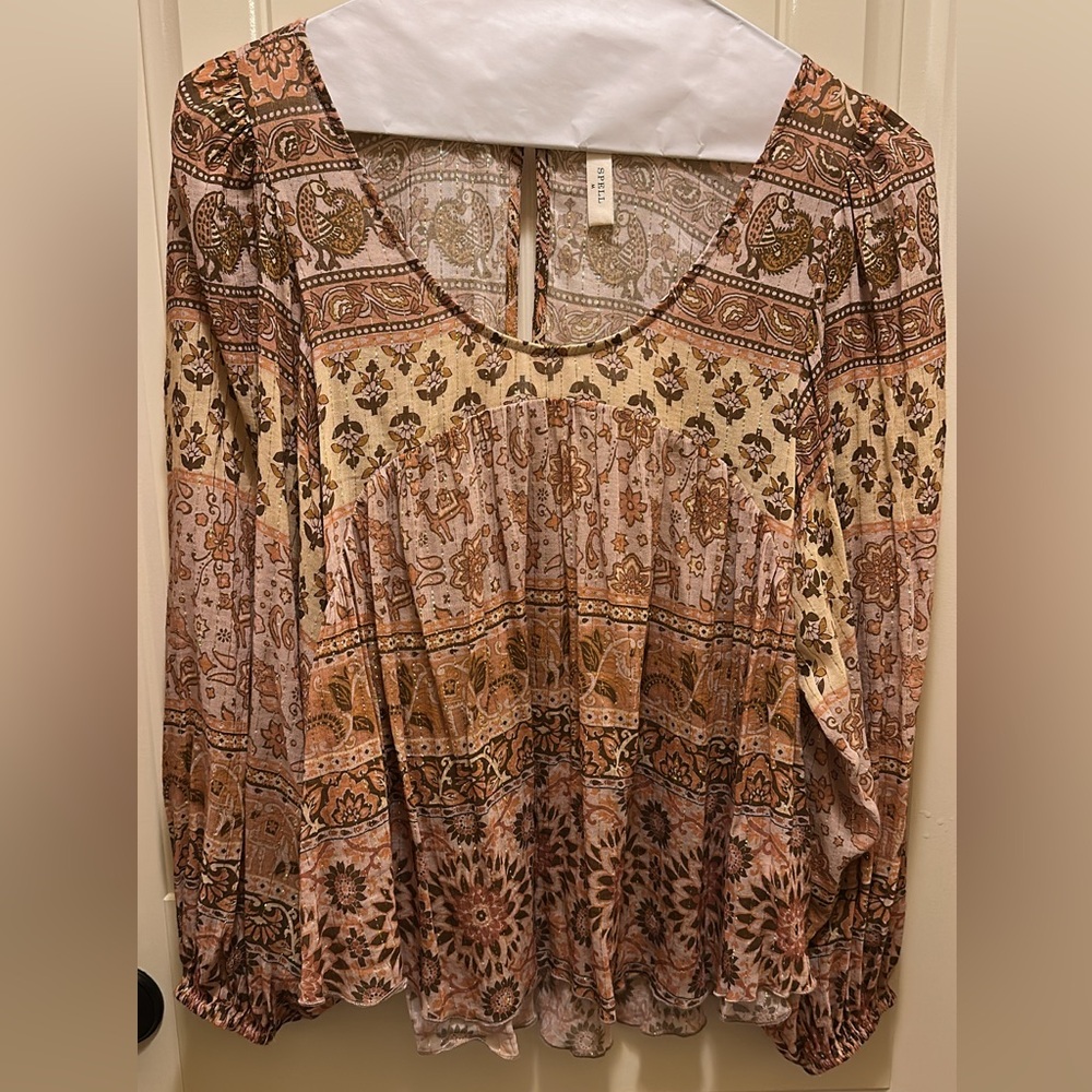 Spell Bohemian Paisley Print Top size Medium. Like new